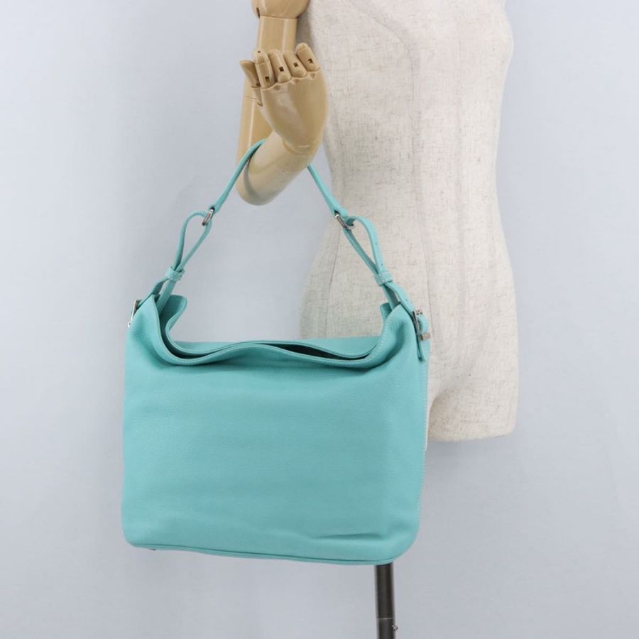 【日本直送】蒂芙尼 (TIFFANY&Co.) 單肩背包,皮革,土耳其藍,正品,貨號 193383V-23