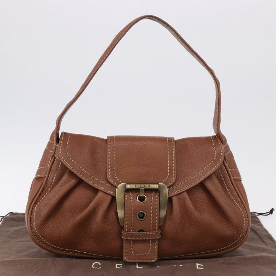 【日本直送】CELINE 棕色真皮手提包,正品,貨號 194115V-11