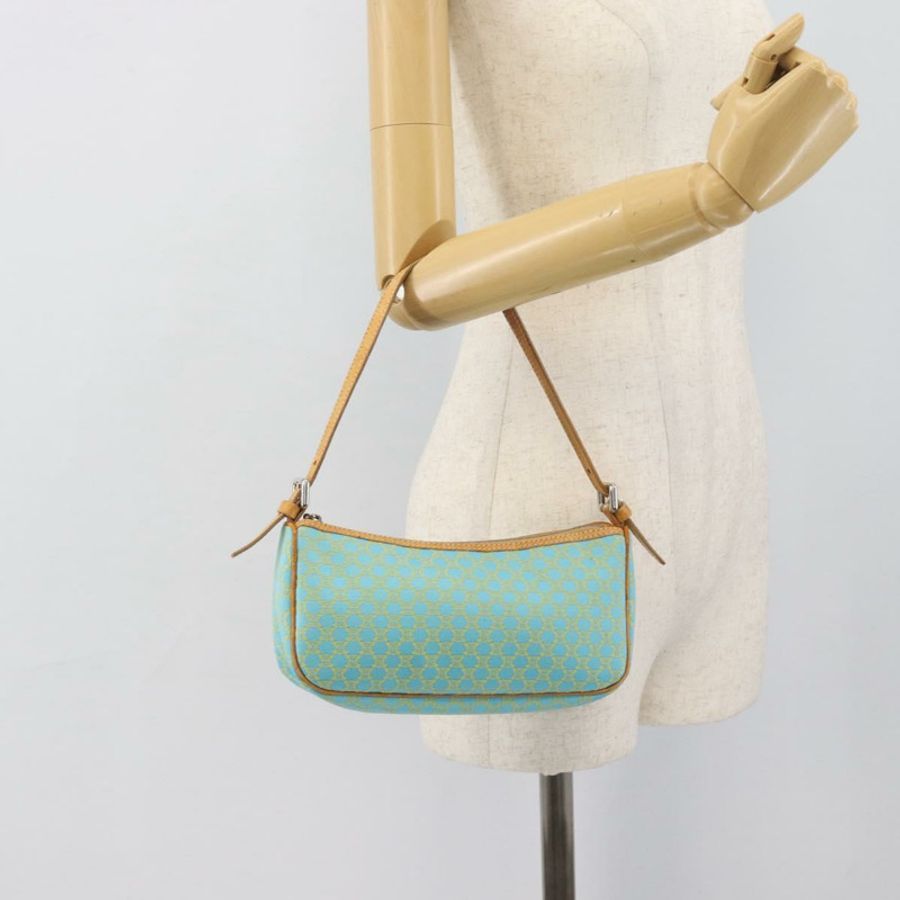 【日本直送】CELINE Macadam帆布配件包,綠松石藍銀色,正品編號194735V-21