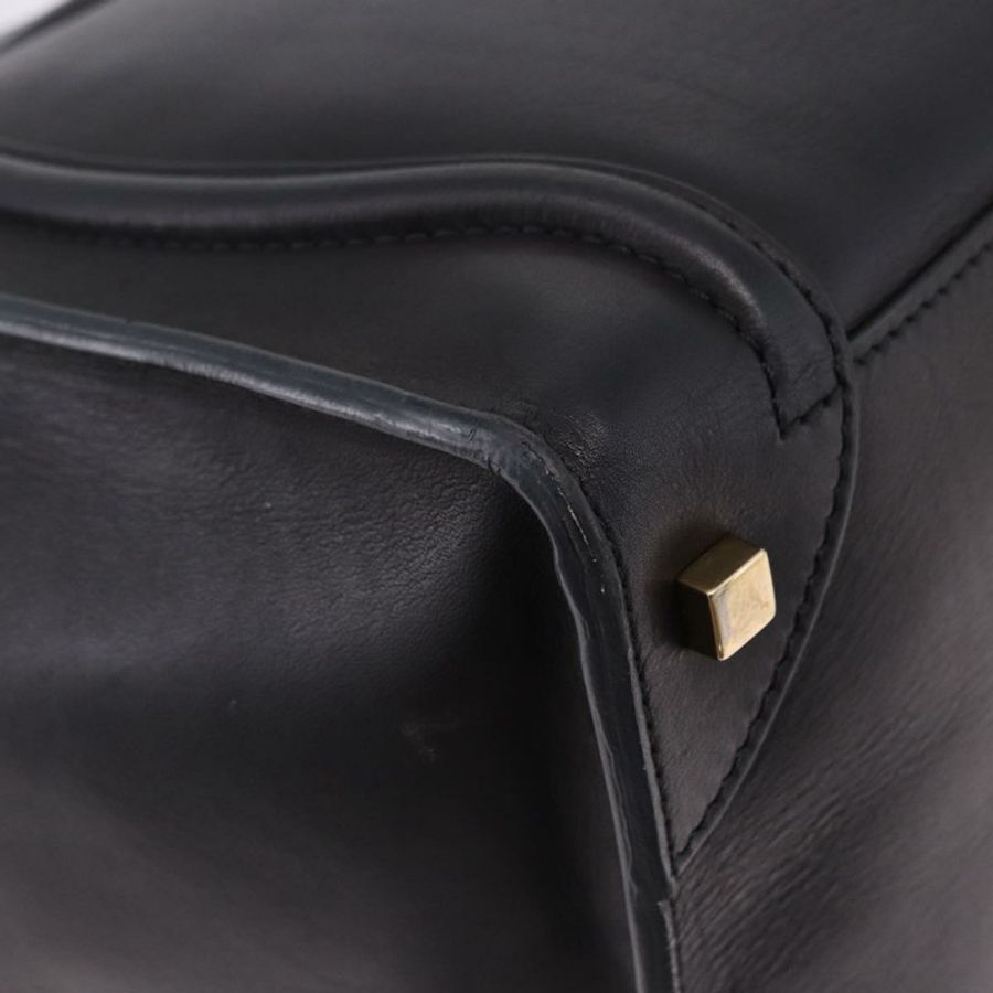 【日本直送】CELINE Luggage Mini 購物手提包 小牛皮 黑色 銀色 正品 194754V-15