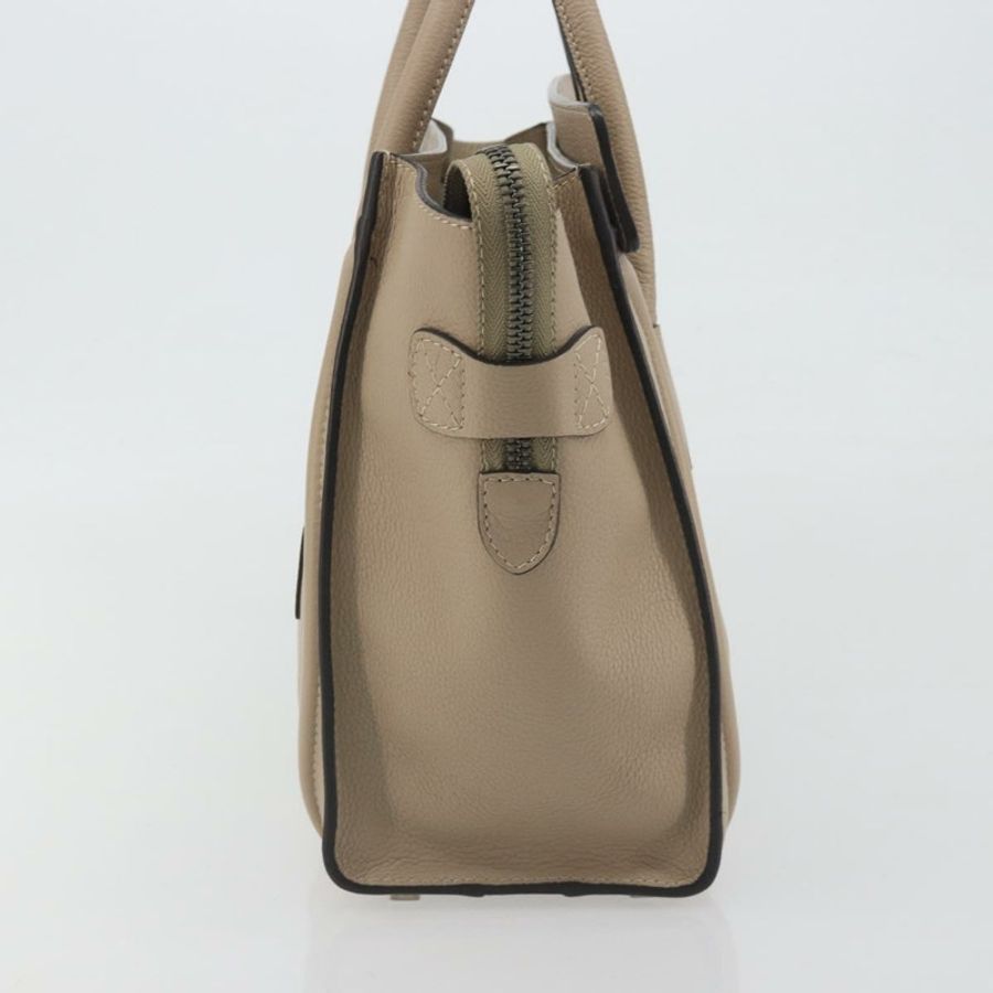 【日本直送】CELINE Luggage Micro 購物手提包,米色皮革,正品,貨號 194755SAM-2