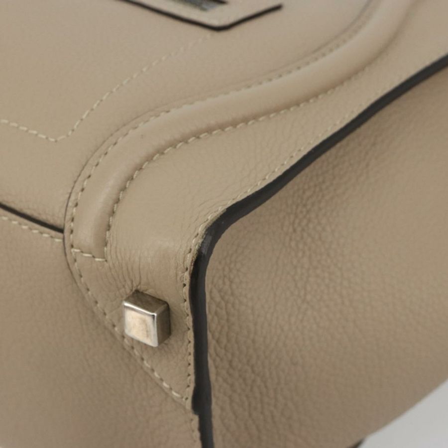 【日本直送】CELINE Luggage Micro 購物手提包,米色皮革,正品,貨號 194755SAM-7