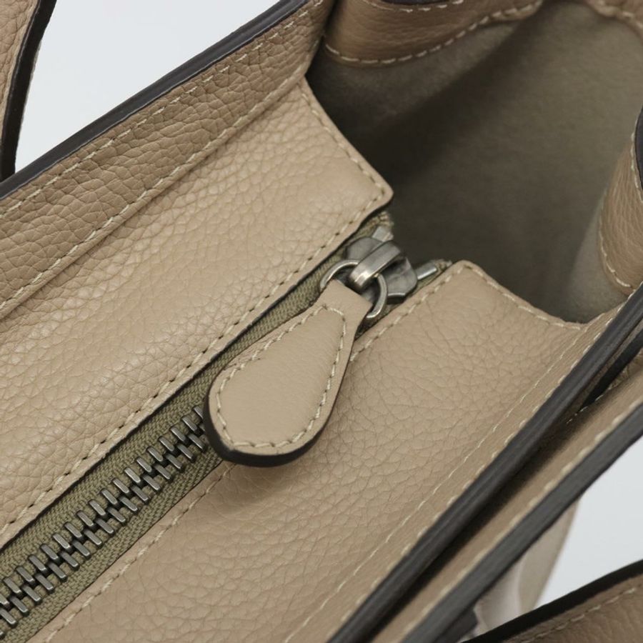 【日本直送】CELINE Luggage Micro 購物手提包,米色皮革,正品,貨號 194755SAM-8