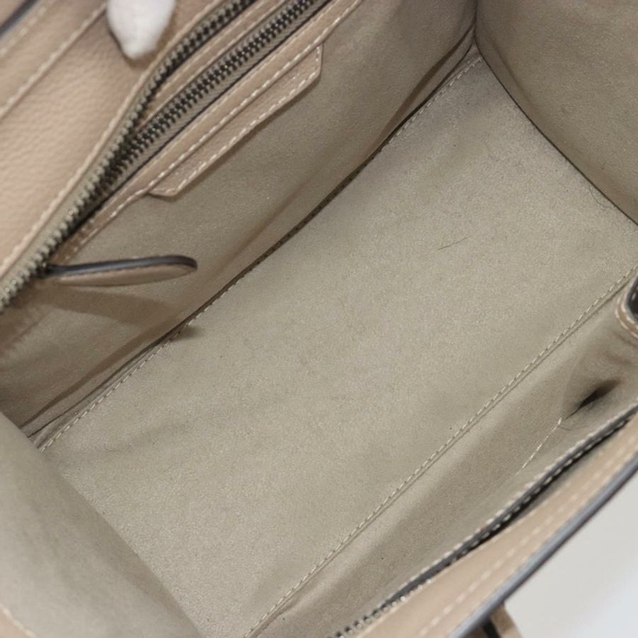 【日本直送】CELINE Luggage Micro 購物手提包,米色皮革,正品,貨號 194755SAM-9