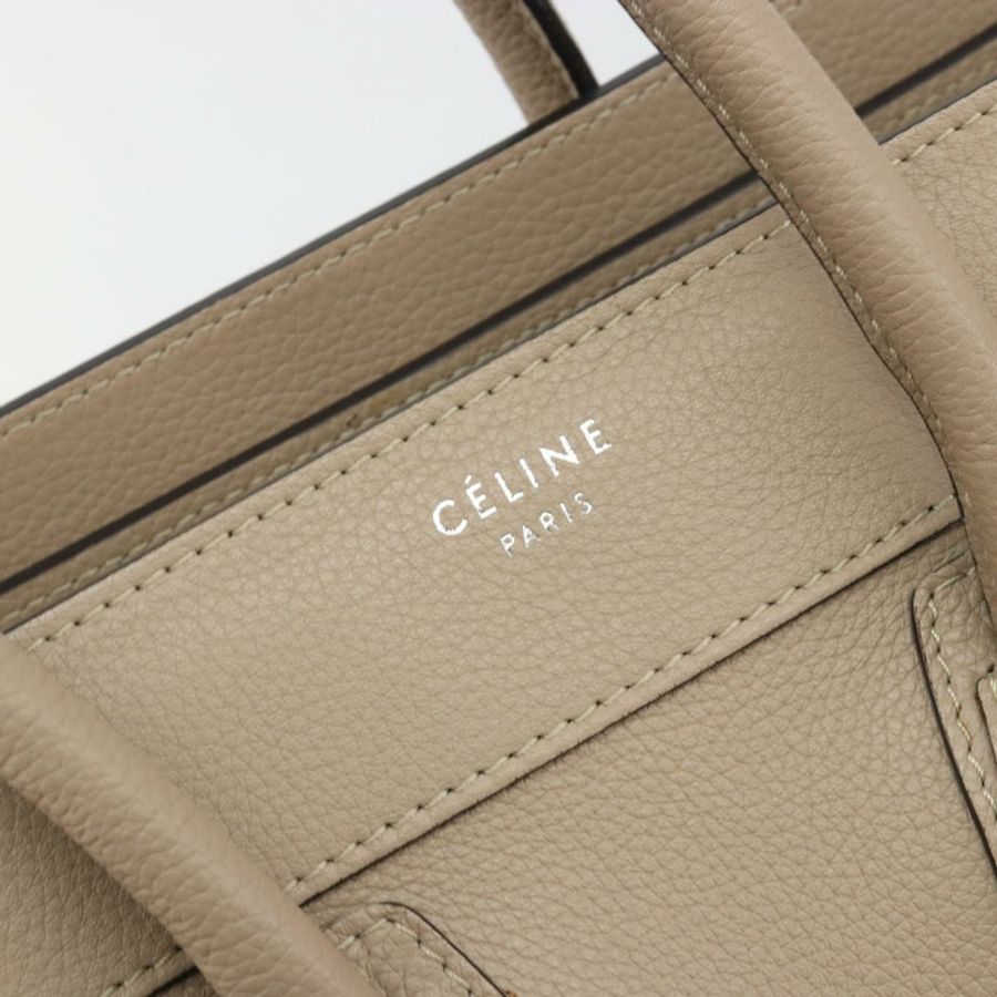 【日本直送】CELINE Luggage Micro 購物手提包,米色皮革,正品,貨號 194755SAM-17