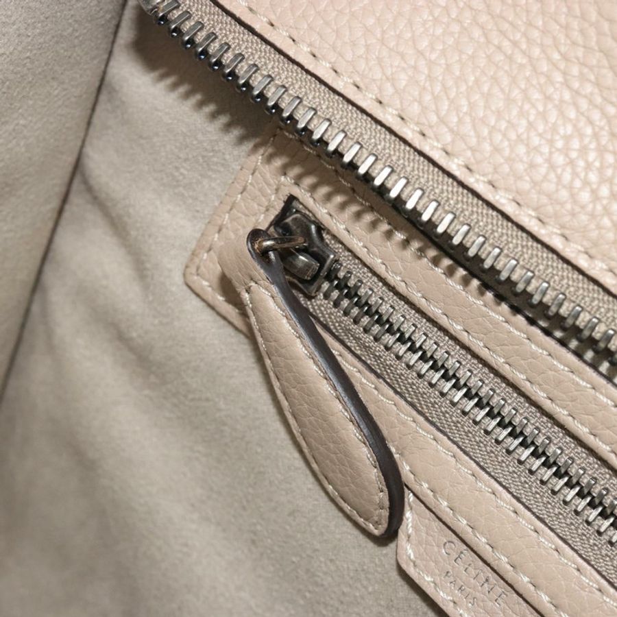【日本直送】CELINE Luggage Micro 購物手提包,米色皮革,正品,貨號 194755SAM-22