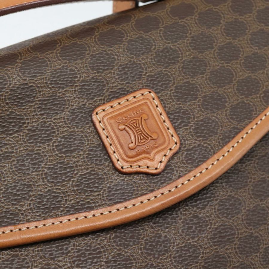 【日本直送】CELINE Macadam帆布手提包 PVC皮革 2way Brown Gold Auth 194025V-18