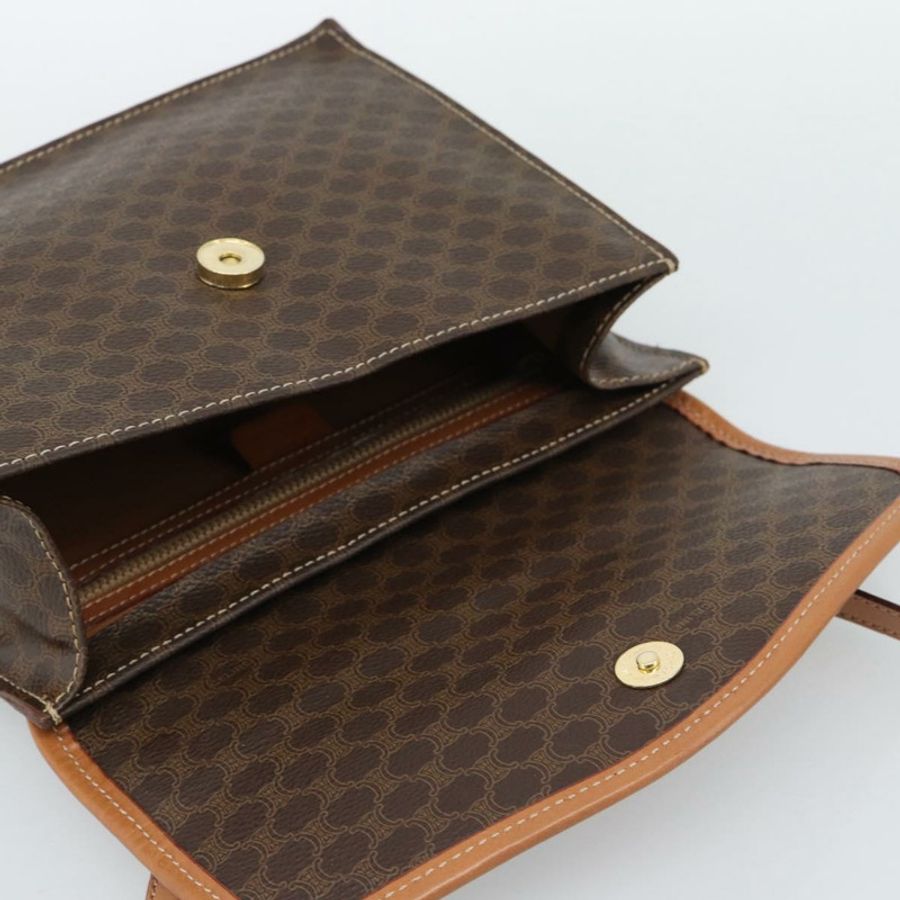 【日本直送】CELINE Macadam帆布手提包 PVC皮革 2way Brown Gold Auth 194025V-19