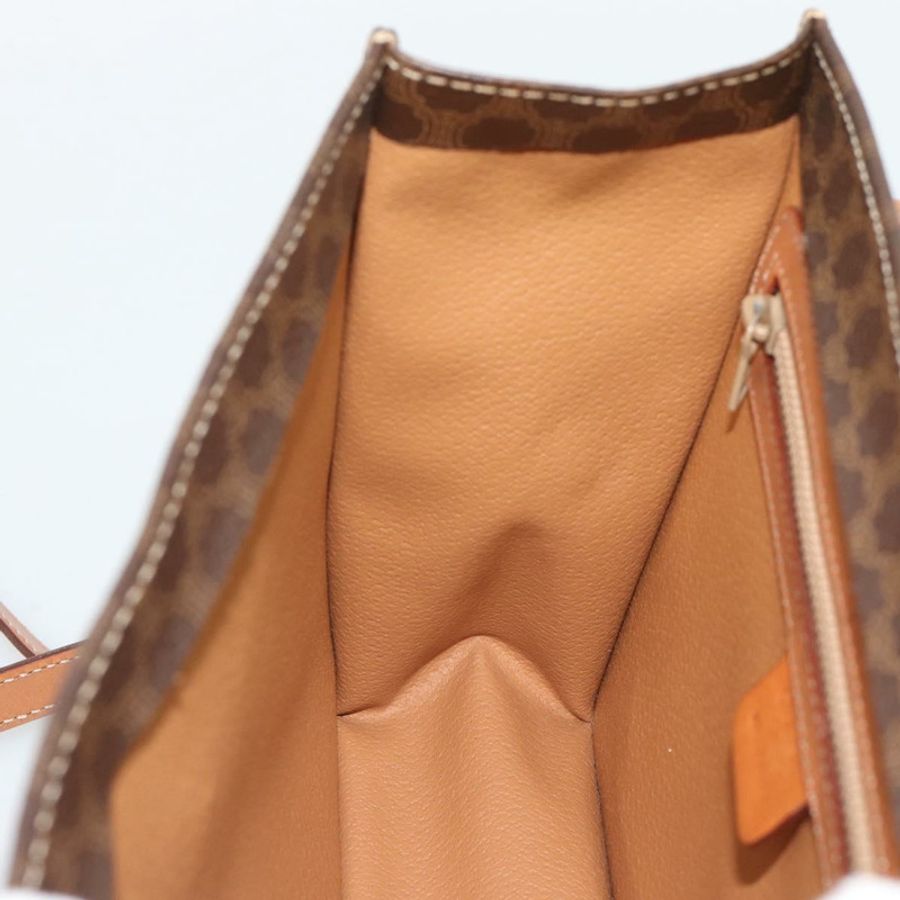 【日本直送】CELINE Macadam帆布手提包 PVC皮革 2way Brown Gold Auth 194025V-22
