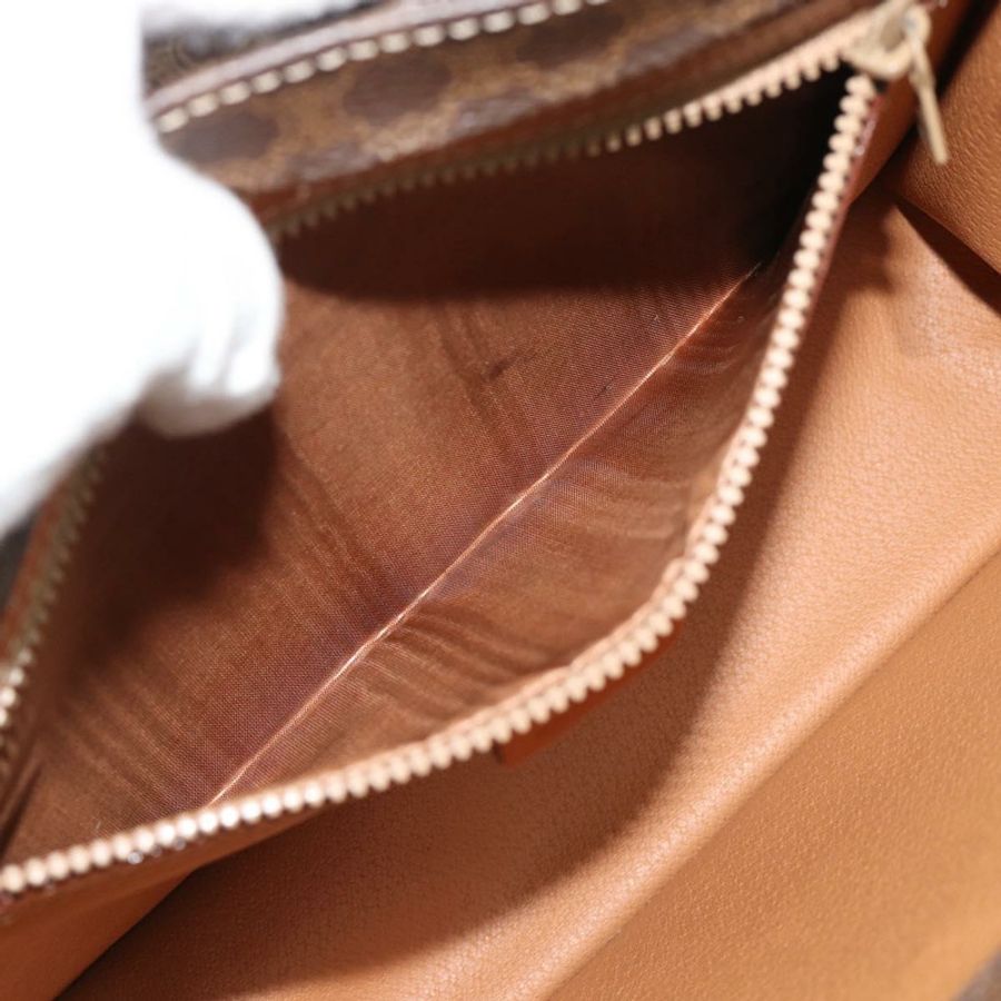 【日本直送】CELINE Macadam帆布手提包 PVC皮革 2way Brown Gold Auth 194025V-24