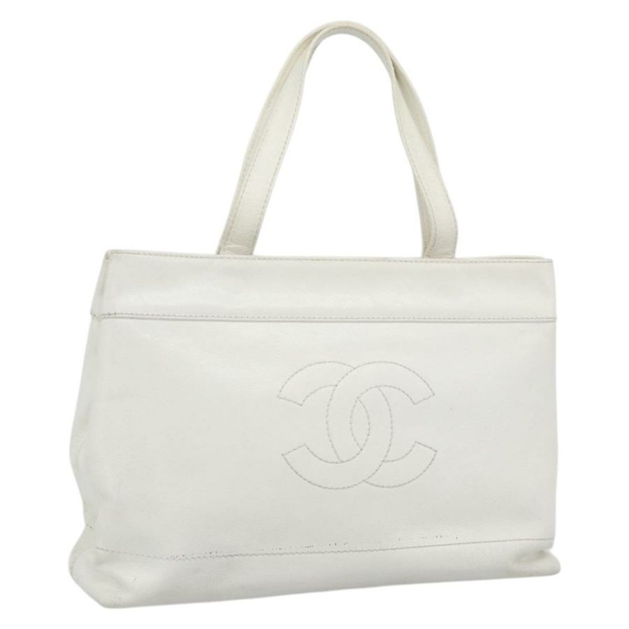 【日本直送】香奈兒魚子醬白CC托特包 正品 BA14587A-0