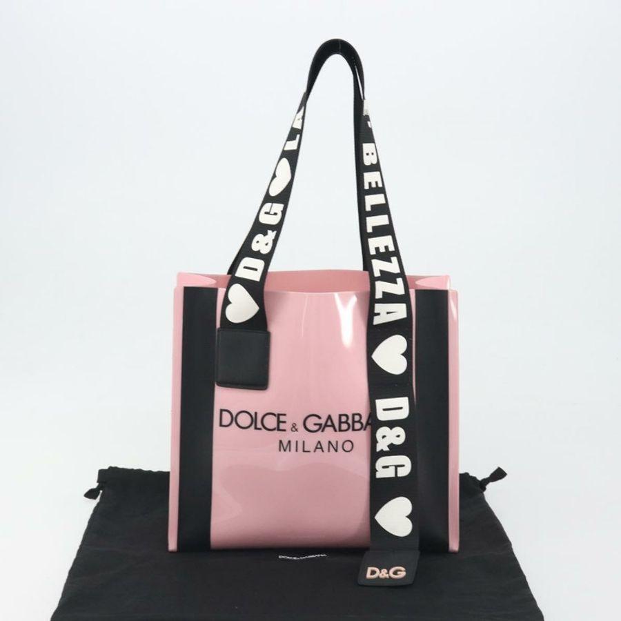 【日本直送】DOLCE&GABBANA 手提包 橡膠 粉紅色 黑色 正品 BA14603M-11