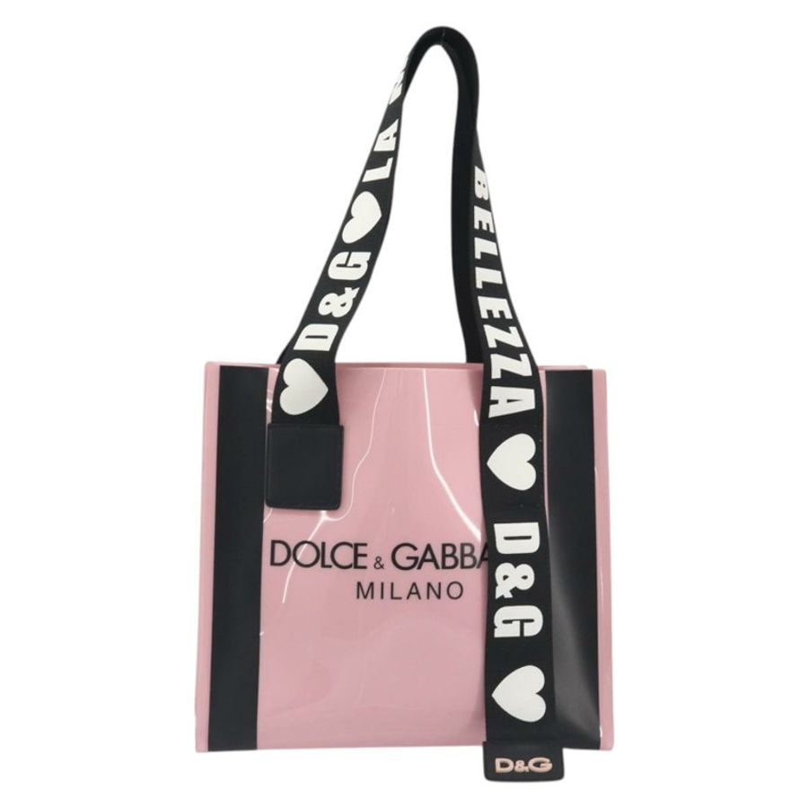 【日本直送】DOLCE&GABBANA 手提包 橡膠 粉紅色 黑色 正品 BA14603M-12