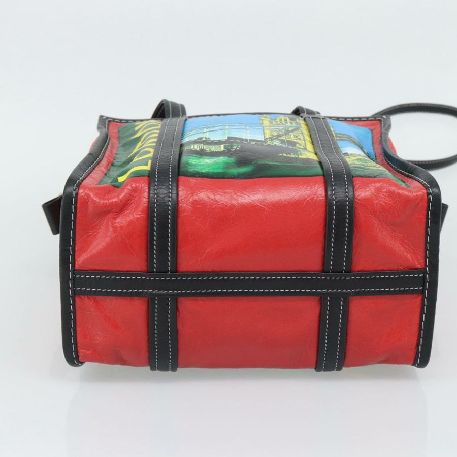 【日本直送】BALENCIAGA Bazaar Shopper 手提包 皮革 兩用 紅色 銀色 443096 正品 194679SAM-4