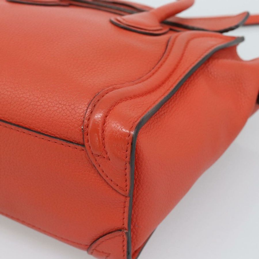【日本直送】CELINE Luggage Nano Shopper 手提包 皮革 2way 橙色銀色 Auth ka5539A-17