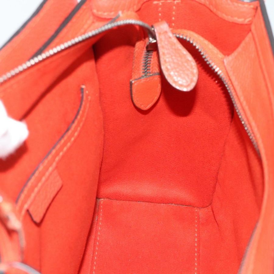 【日本直送】CELINE Luggage Nano Shopper 手提包 皮革 2way 橙色銀色 Auth ka5539A-18