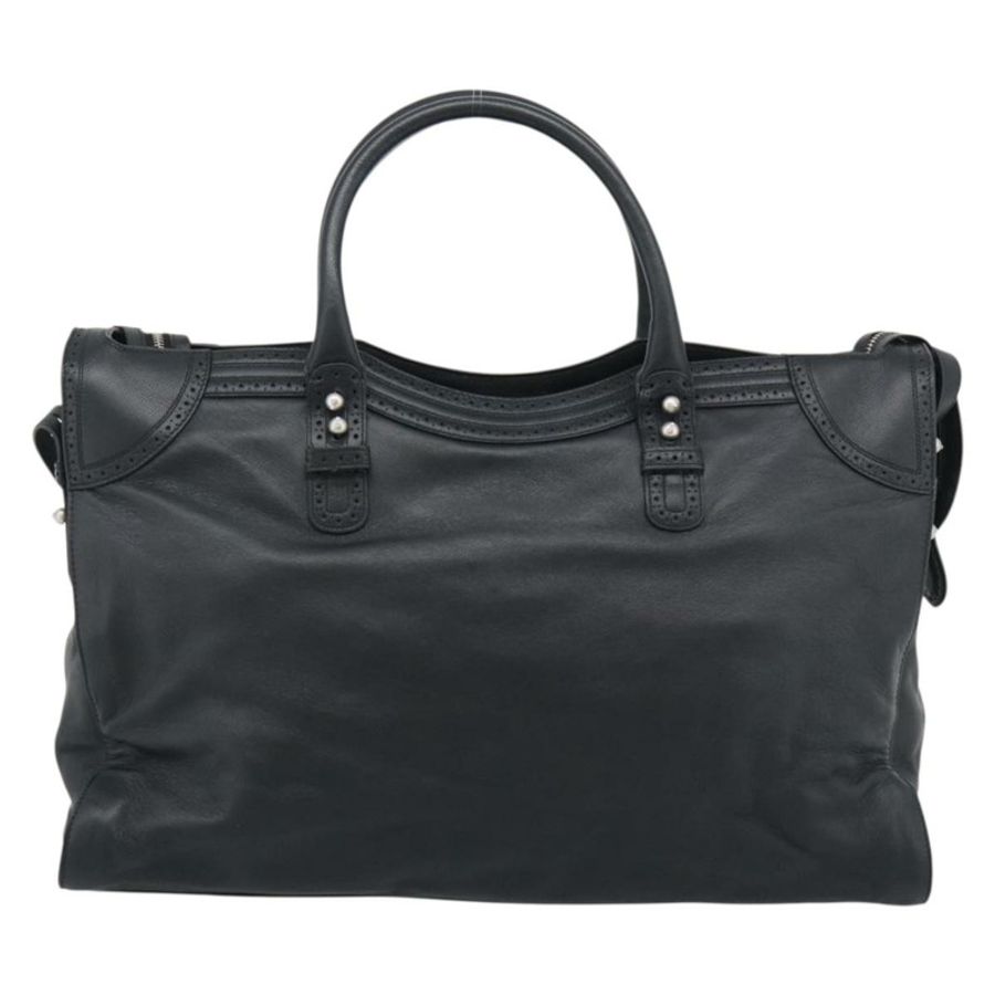 【日本直送】BALENCIAGA Neo Classic City 手袋 皮革 2way 黑色 銀色 Auth 194832SAM-1