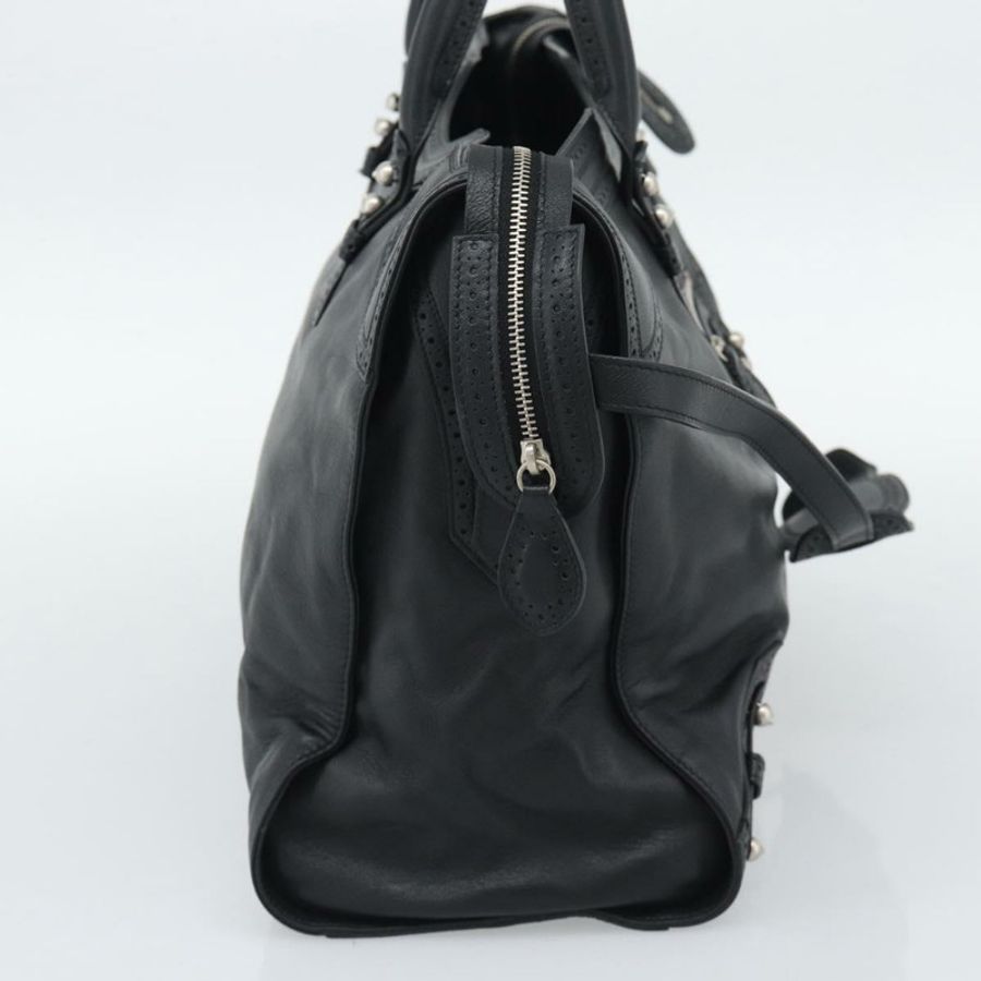 【日本直送】BALENCIAGA Neo Classic City 手袋 皮革 2way 黑色 銀色 Auth 194832SAM-2