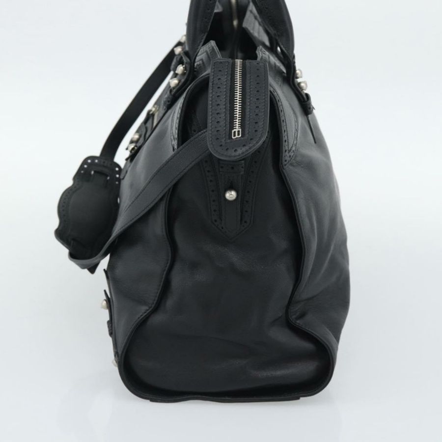 【日本直送】BALENCIAGA Neo Classic City 手袋 皮革 2way 黑色 銀色 Auth 194832SAM-3