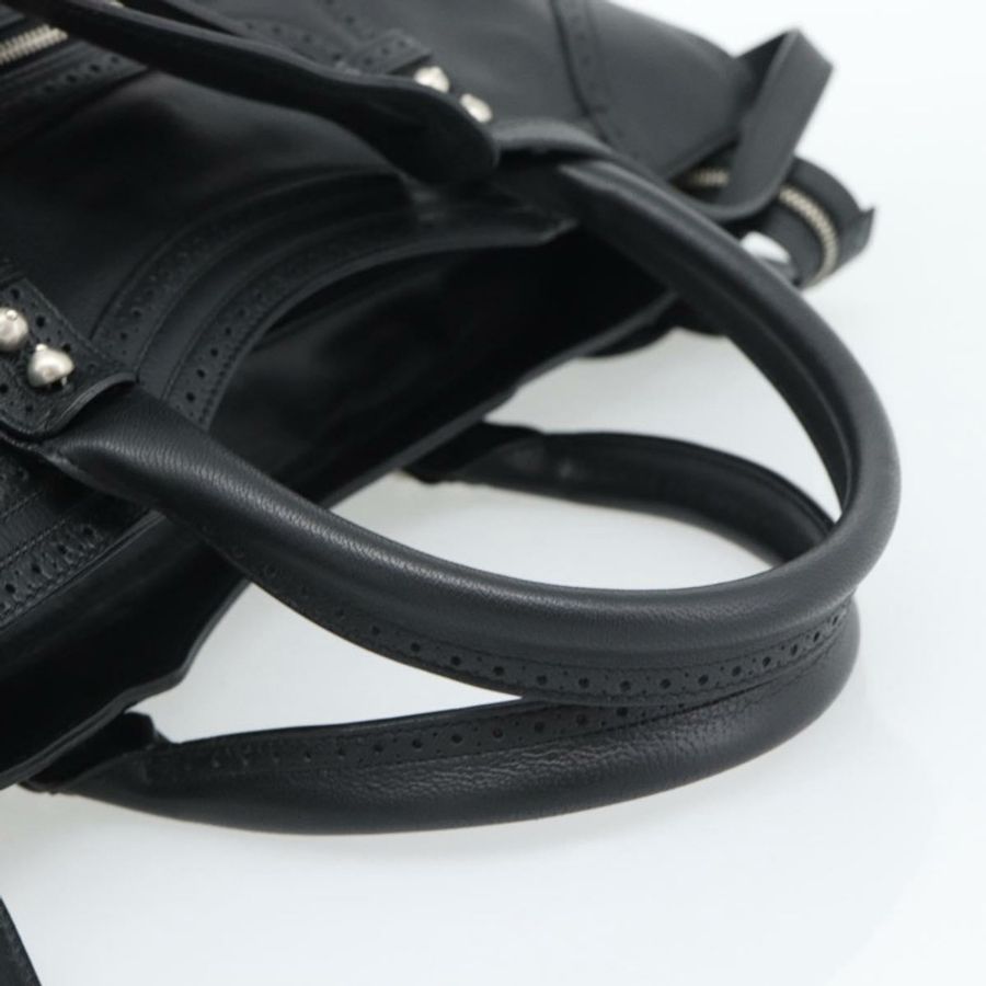 【日本直送】BALENCIAGA Neo Classic City 手袋 皮革 2way 黑色 銀色 Auth 194832SAM-6