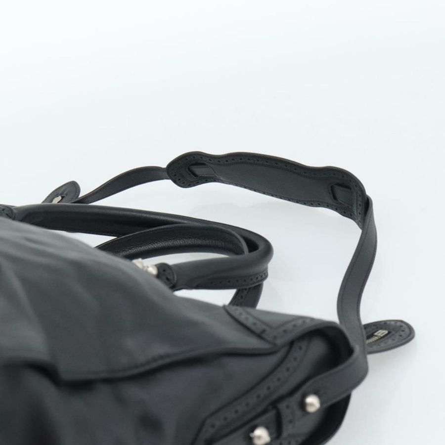【日本直送】BALENCIAGA Neo Classic City 手袋 皮革 2way 黑色 銀色 Auth 194832SAM-14