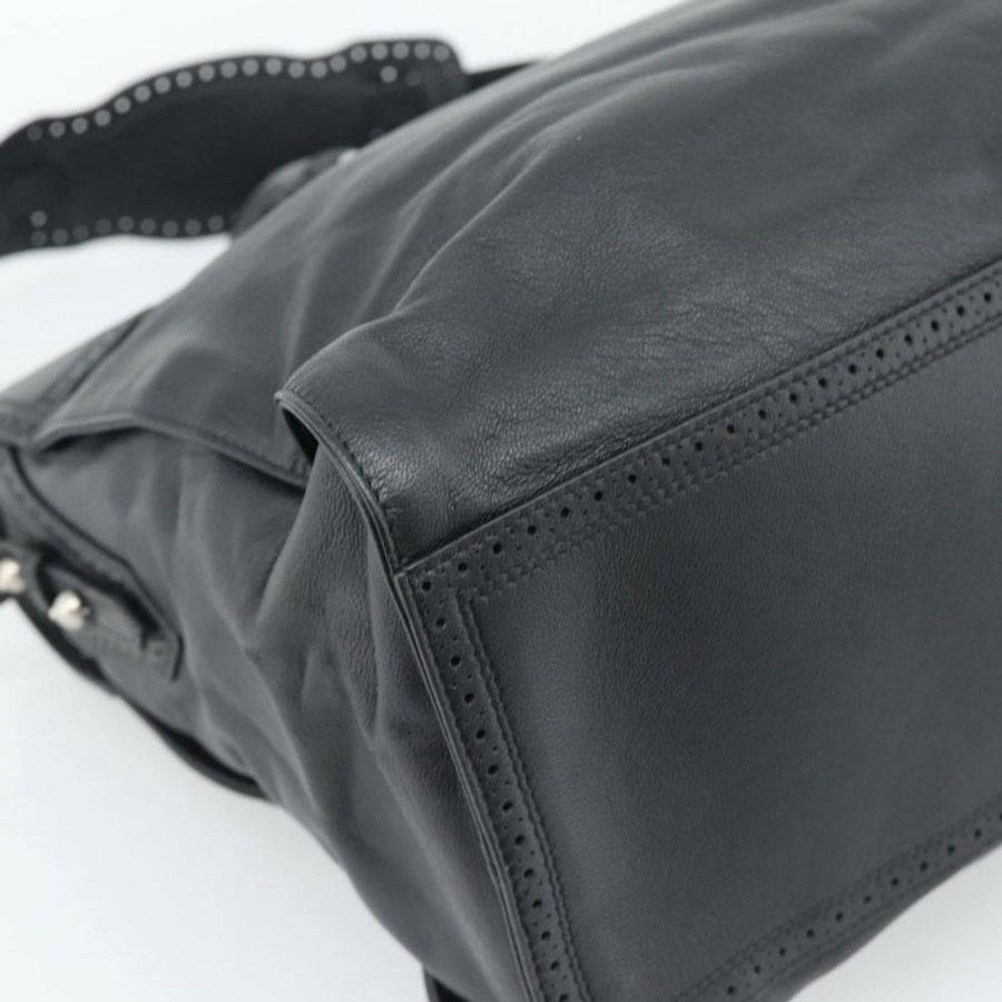 【日本直送】BALENCIAGA Neo Classic City 手袋 皮革 2way 黑色 銀色 Auth 194832SAM-17
