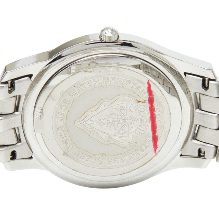 Gucci G-Class 5500M 石英錶,銀色錶盤,不鏽鋼錶殼,女錶殼。-5