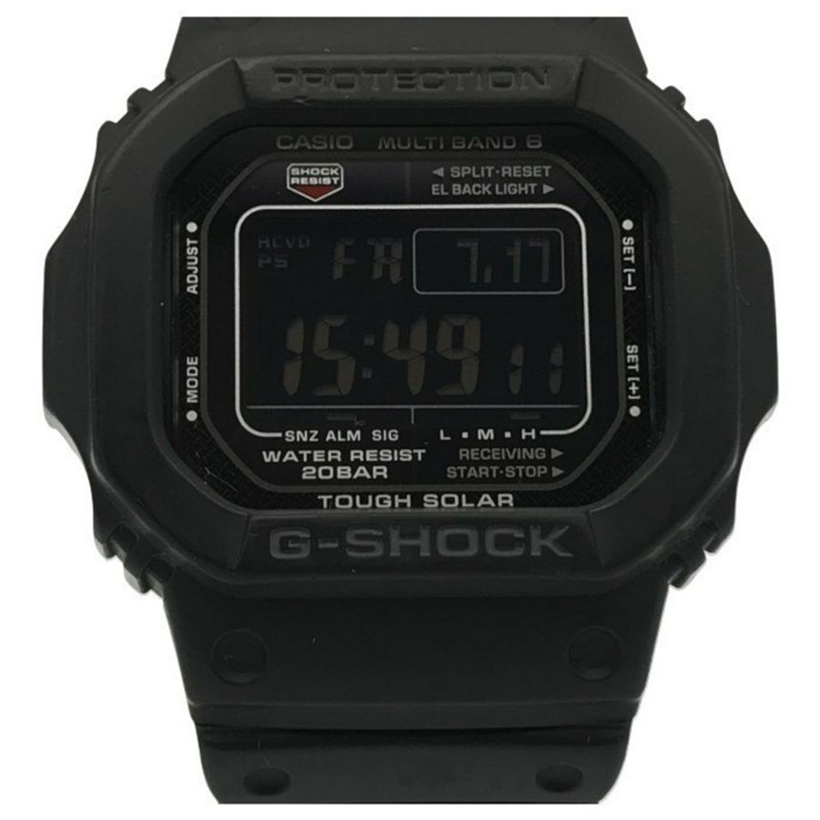 卡西歐 G-SHOCK 5600 系列男士數位強韌太陽能電波手錶,黑色 GW-M5610-1BJF T1-0