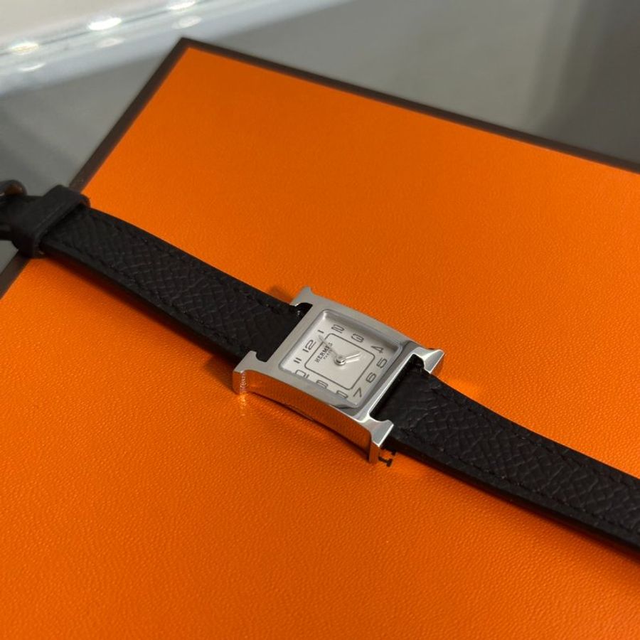 HERMES Heure H腕錶 - 21 黑銀 K-6