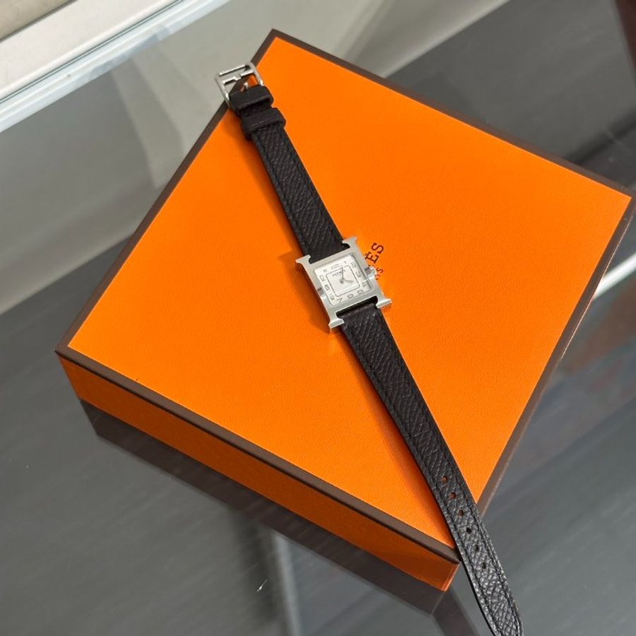 HERMES Heure H腕錶 - 21 黑銀 K-9