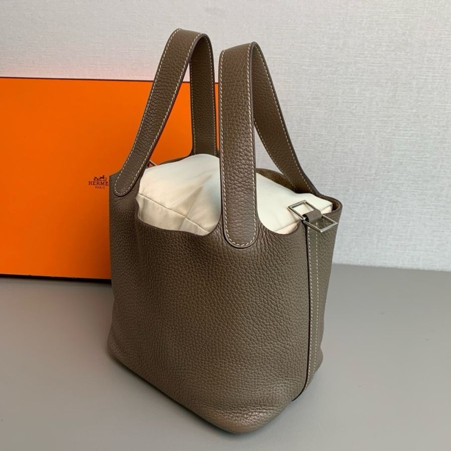 Hermès 愛馬仕🐎 大象灰Picotin菜籃子18💕 98新✨D刻 尺寸:18×18-2