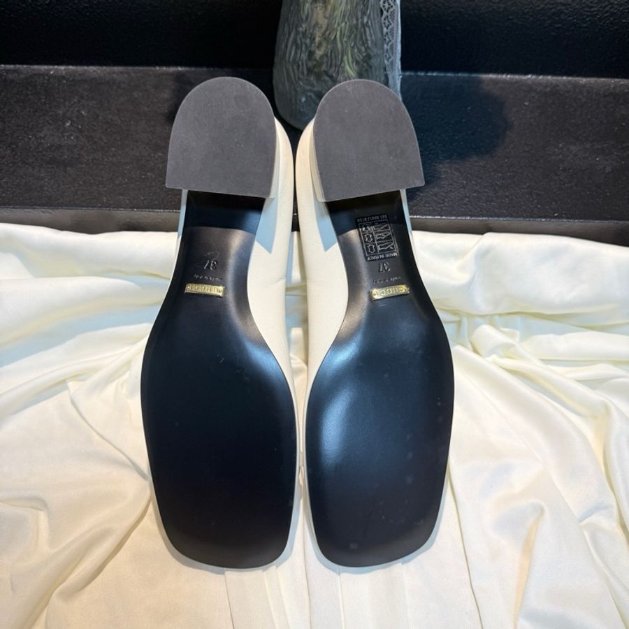 未使用 GUCCI/古馳 Horsebit 白金馬銜扣方頭粗跟單鞋 37碼-6