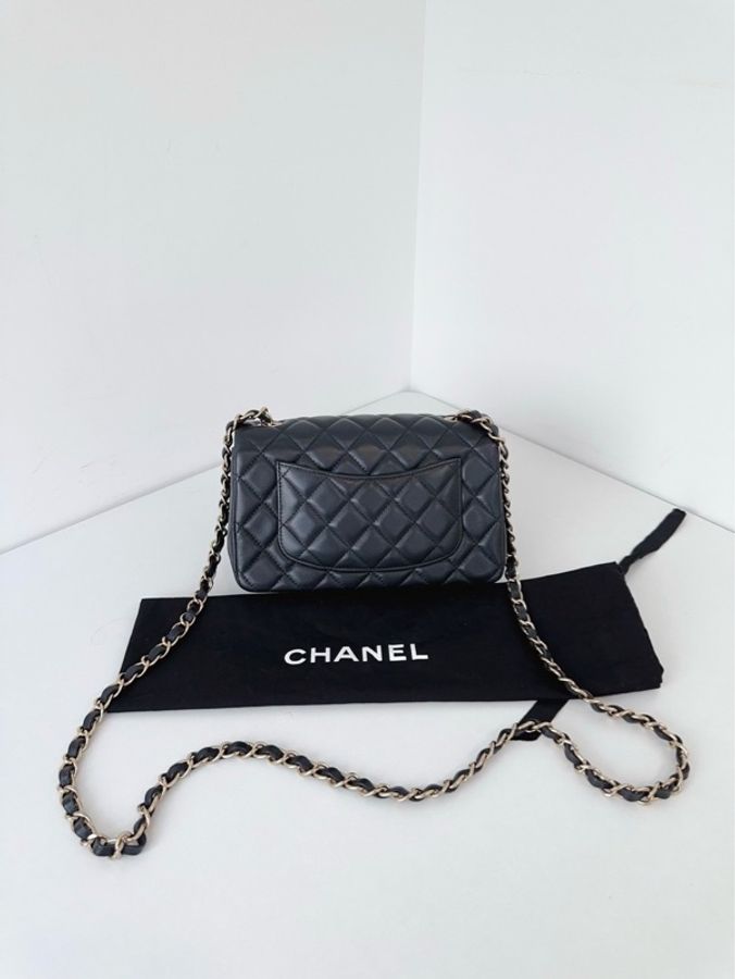 Chanel香奈兒🖤 黑金CF大mini鏈條包💕 99新✨芯片款 尺寸20*12*7-3