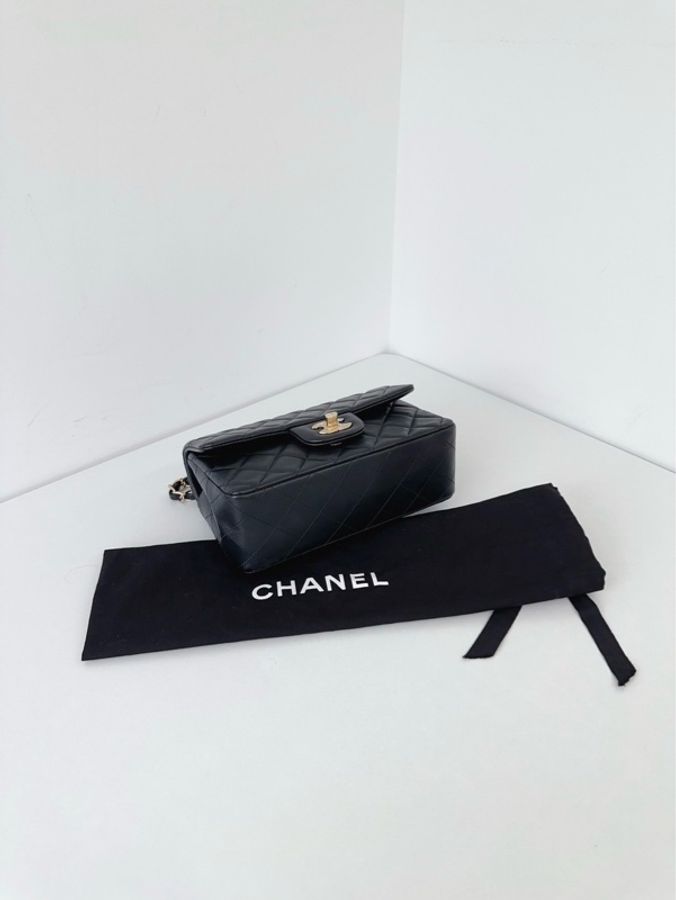 Chanel香奈兒🖤 黑金CF大mini鏈條包💕 99新✨芯片款 尺寸20*12*7-7