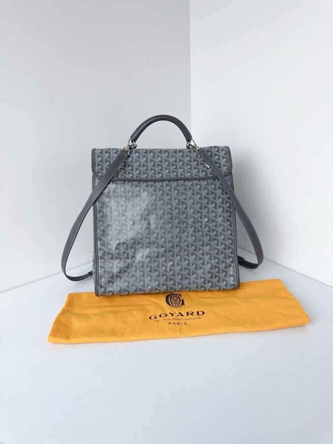Goyard Saint Léger 灰色狗牙紋雙肩包 💕 98新✨2024年 尺寸33*38*15-1