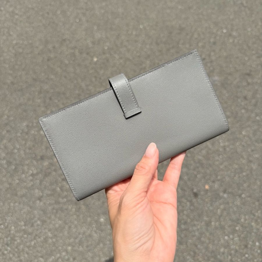 HERMES-積雲灰金釦Epson長夾-1