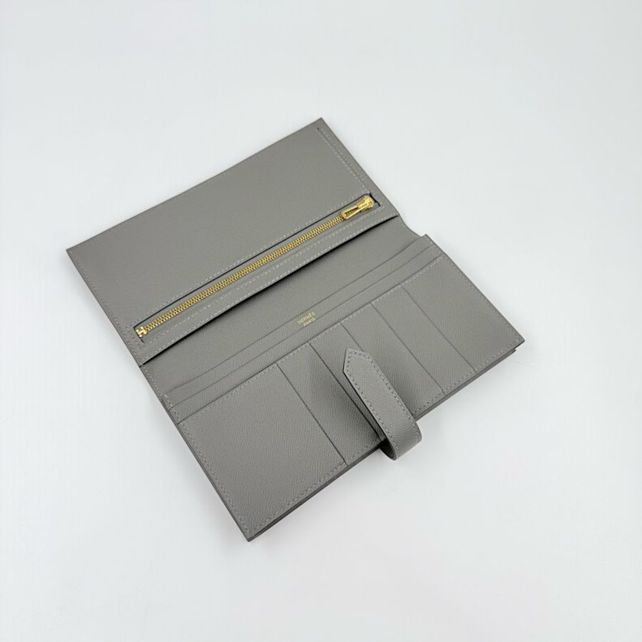 HERMES-積雲灰金釦Epson長夾-13