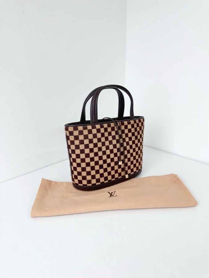 Louis Vuitton 路易威登👑 馬毛棕棋盤格手提包💗98新✨ 尺寸25*15*6-2