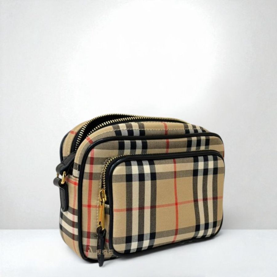 JS1524-BURBERRY 經典格紋斜背相機包-2