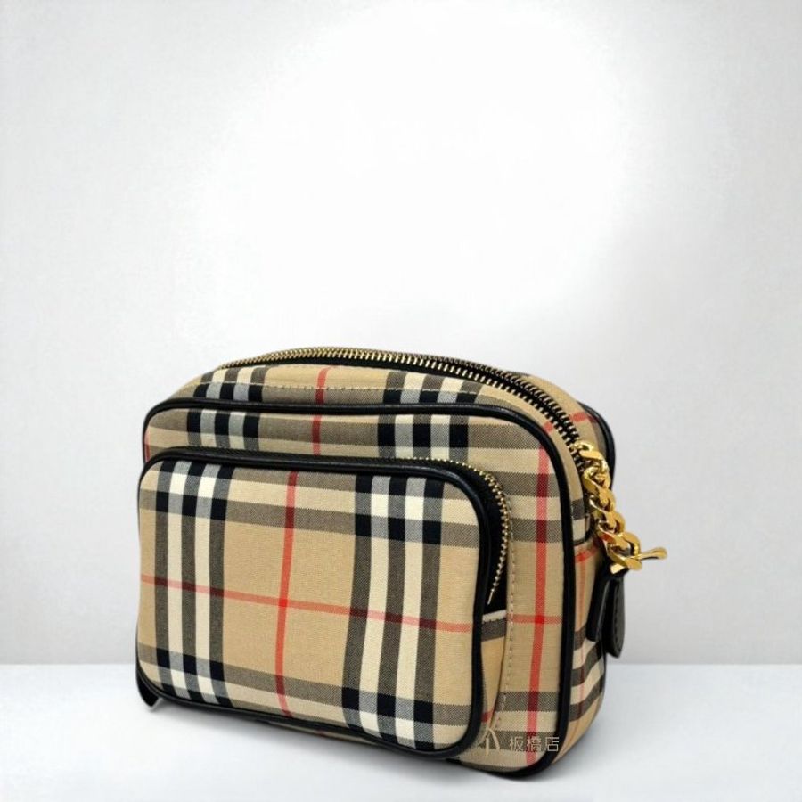 JS1524-BURBERRY 經典格紋斜背相機包-3