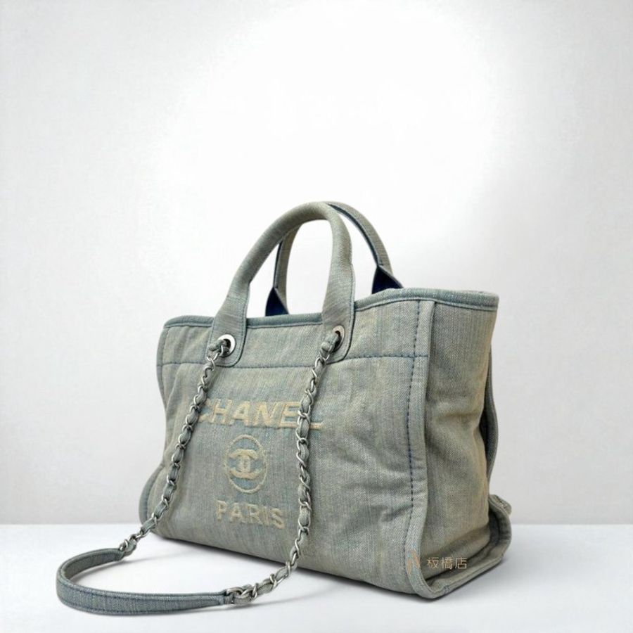 JS1529-CHANEL 仿舊丹寧牛仔沙灘包-2