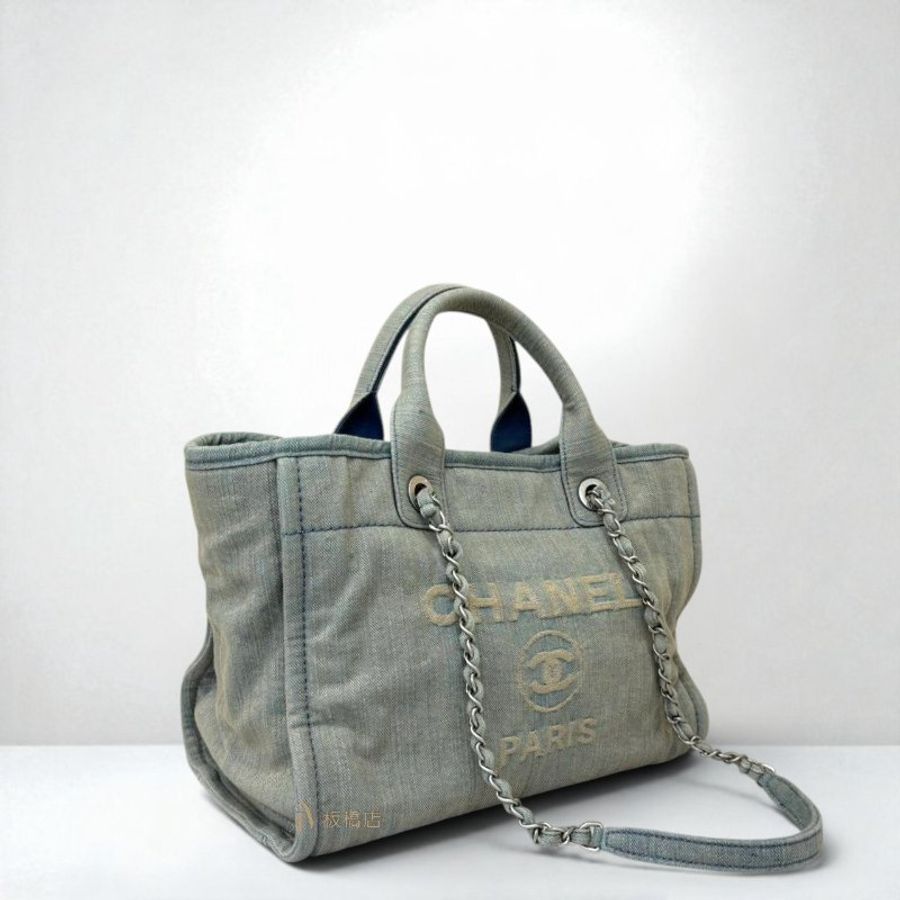 JS1529-CHANEL 仿舊丹寧牛仔沙灘包-3