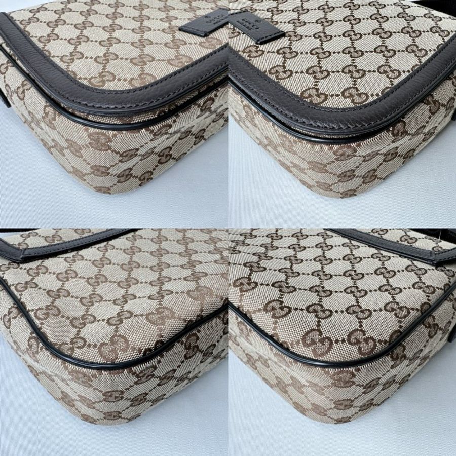 GUCCI 全新老花帆布郵差包-10