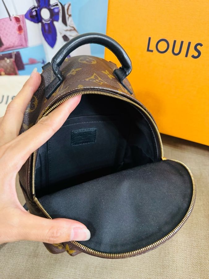 ✨售 二手真品 LV M44873 Palm Springs Mini 新版拉鏈 小書包 後背包-9