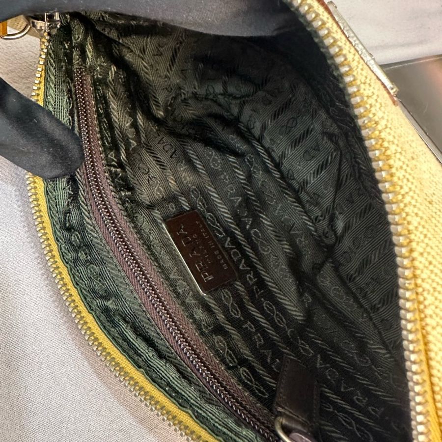 【赫蒂國際精品】 PRADA 米白色帆布腋下包 vintage-21