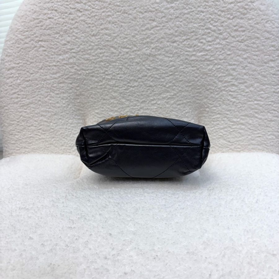 CHANEL黑色牛皮金釦MINI22迷你包AS3980-4