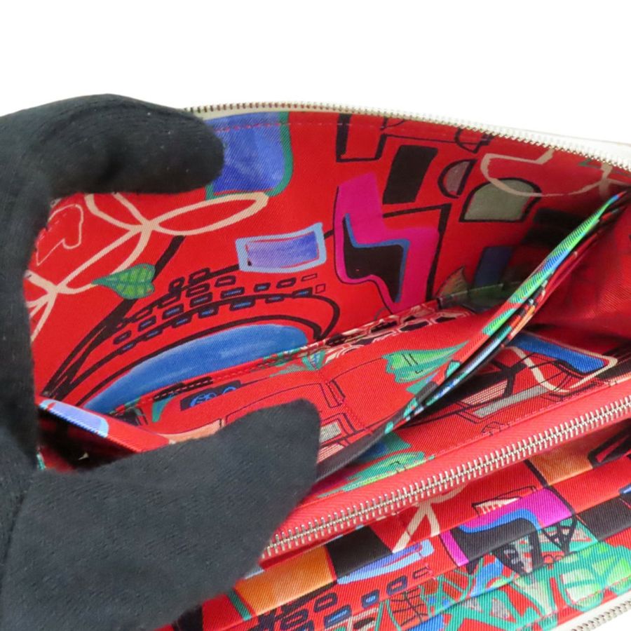 Silk'In Long 拉鍊 長夾 新奶油白色 Epsom牛皮 X刻 銀扣【HERMES 愛馬仕】 H087537CK-3