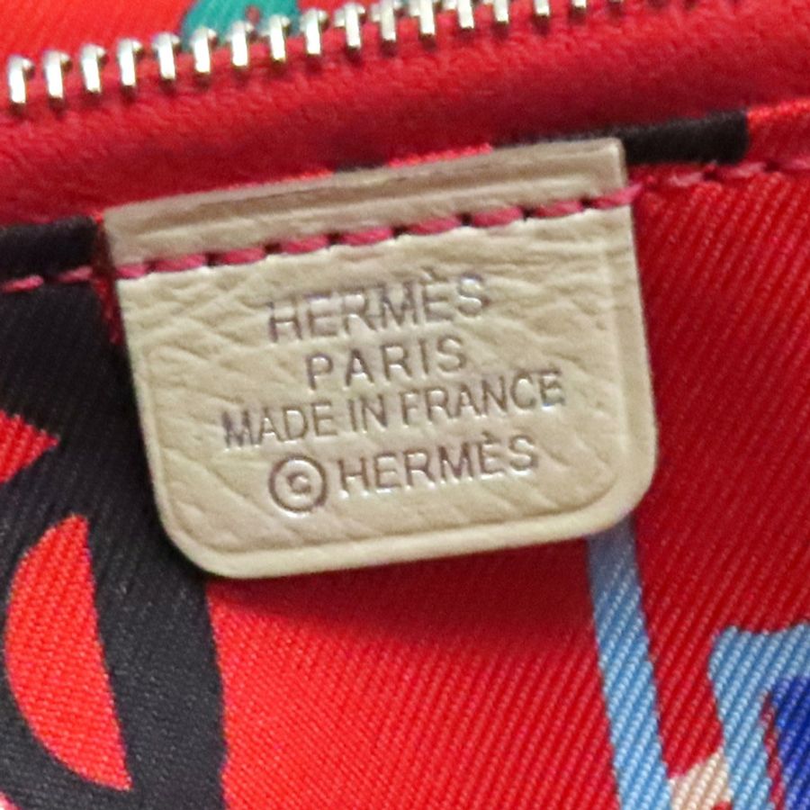 Silk'In Long 拉鍊 長夾 新奶油白色 Epsom牛皮 X刻 銀扣【HERMES 愛馬仕】 H087537CK-6