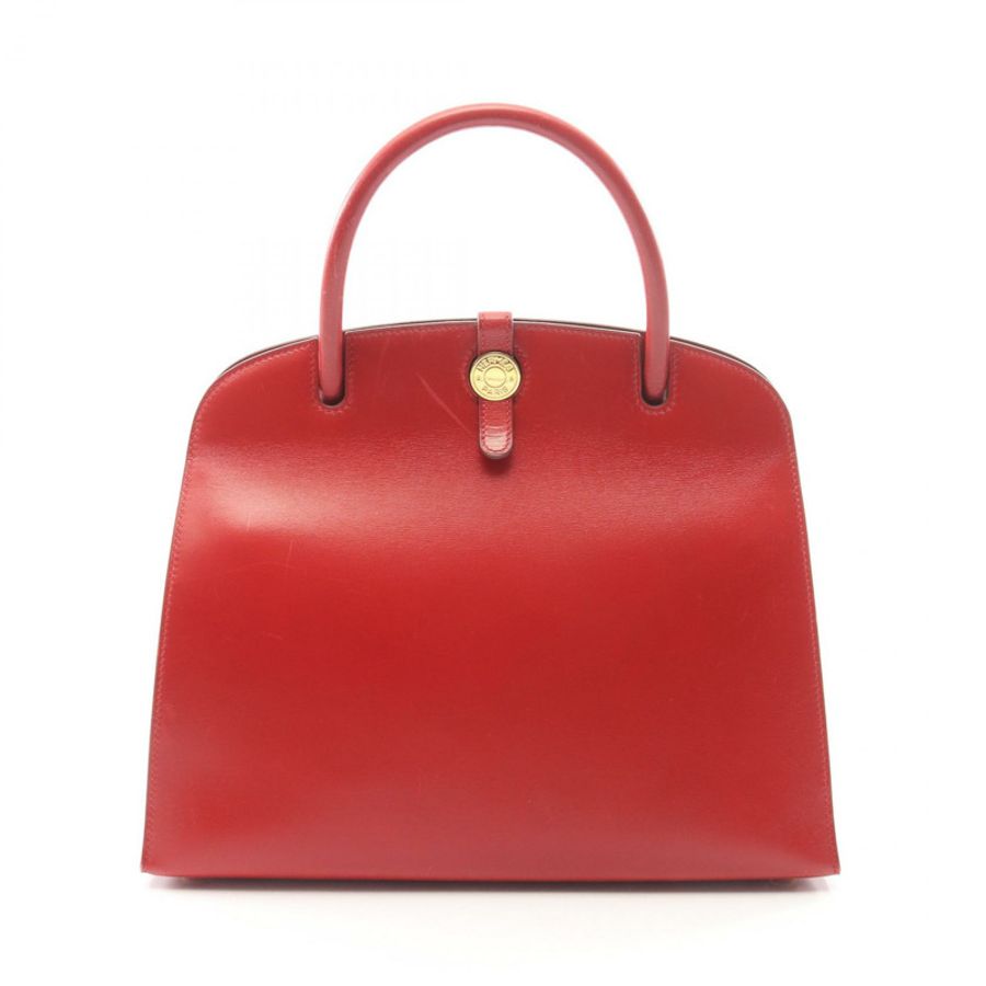 HERMES Darvi MM 手提包 Box 小牛皮 Rouge vif 二手女款 A GHW-0