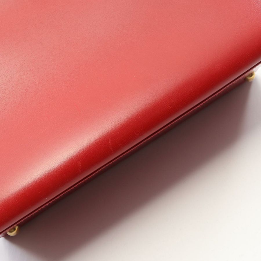 HERMES Darvi MM 手提包 Box 小牛皮 Rouge vif 二手女款 A GHW-7